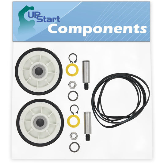 12001541 Drum Support Roller Kit (Qty 2)  & 312959 Belt (Qty 1) Replacement for Maytag Dryers
