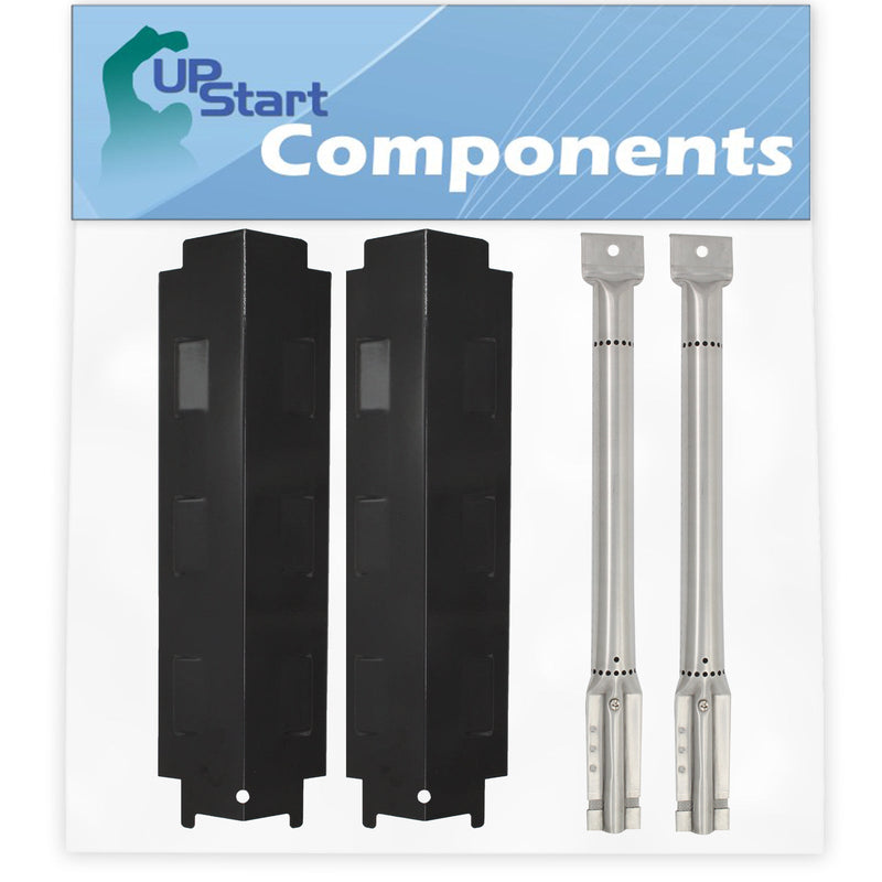 Load image into Gallery viewer, 2-Pack BBQ Grill Heat Shield Plate Tent & Tube Burner Replacement Parts for Charbroil 463320107 & Porcelain Steel Flame Tamer, Guard, Deflector