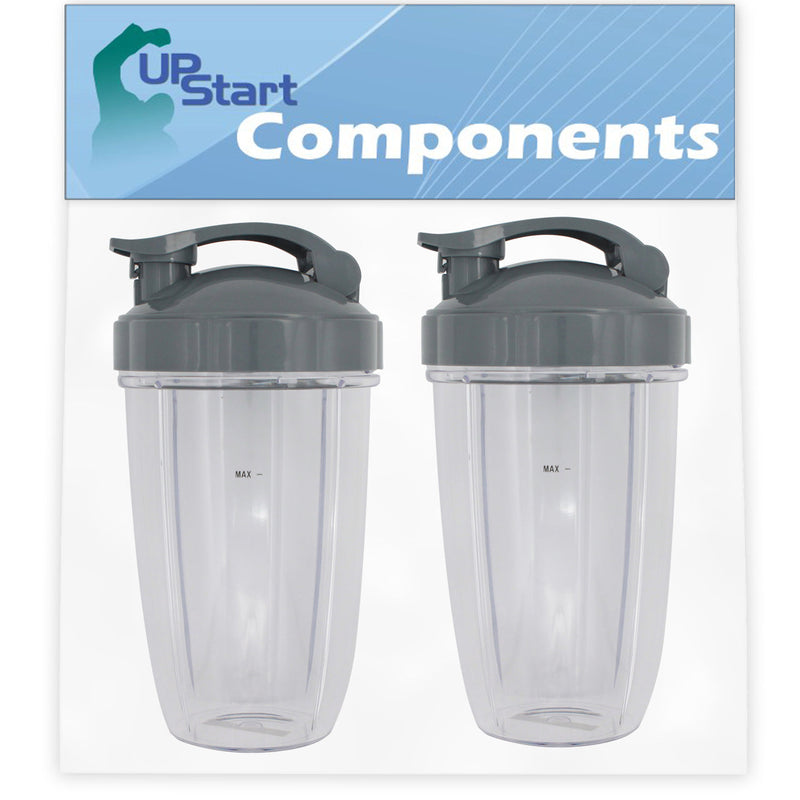 Load image into Gallery viewer, 2 Pack UpStart Components Replacement NutriBullet 24 oz Cup with Flip Top To-go Lid