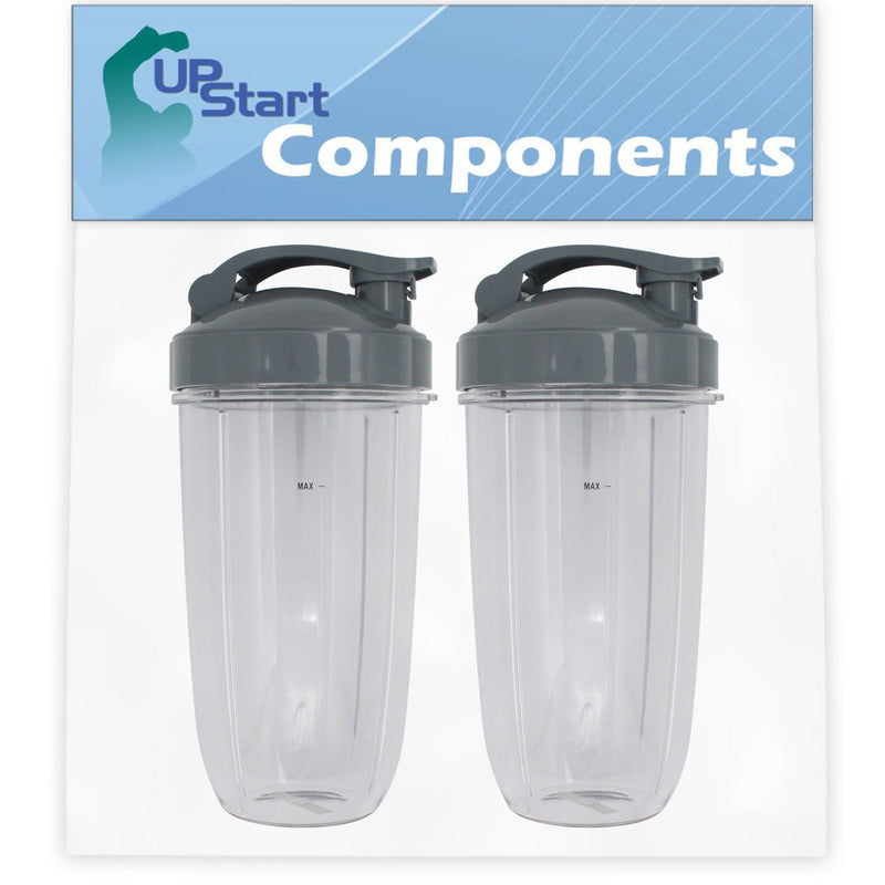 Load image into Gallery viewer, 2 Pack UpStart Components Replacement NutriBullet 32 oz Cup with Flip Top To-go Lid