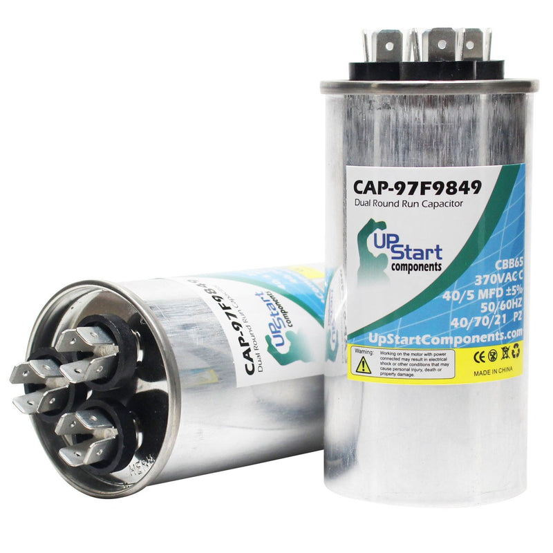 Load image into Gallery viewer, 40/5 MFD 370 Volt Dual Round Run Capacitor Replacement for Carrier 38BRB024310