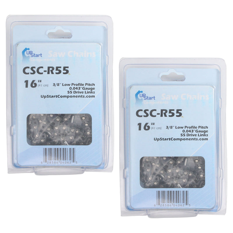Load image into Gallery viewer, 16-Inch Chainsaw Chain Replacement - 3/8" Pitch, .043" Gauge, 55 Drive Links