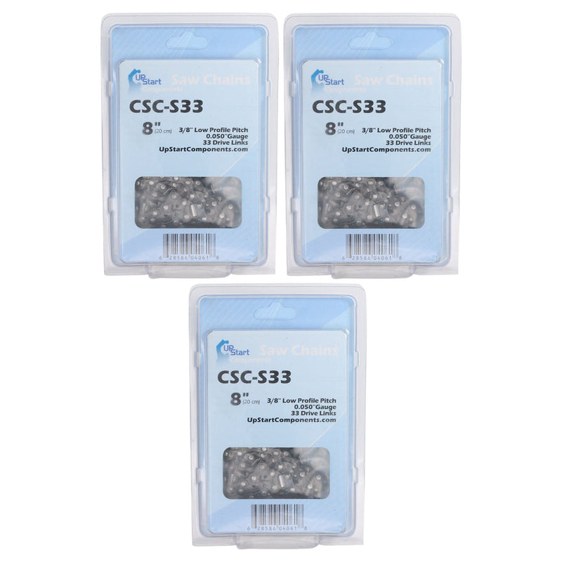 Load image into Gallery viewer, 3-Pack 8-Inch Chainsaw Chain Replacement for Chicago 68862 Pole Saw