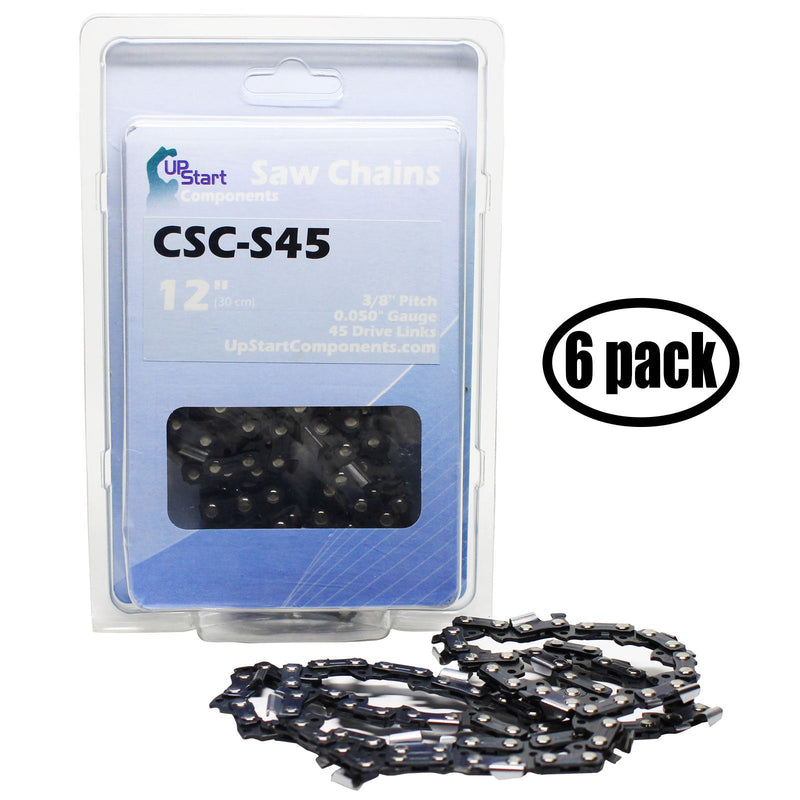 Load image into Gallery viewer, 12-Inch Chainsaw Chain Replacement - 3/8" Pitch, .050" Gauge, 45 Drive Links