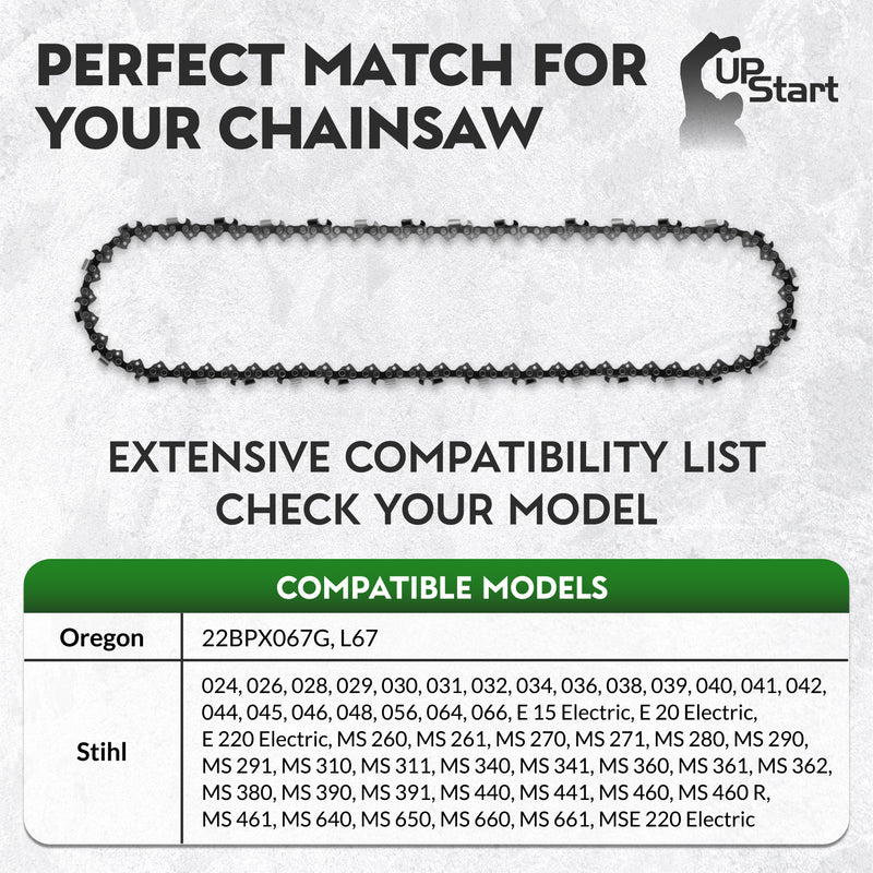 Load image into Gallery viewer, 16-Inch Chainsaw Chain Replacement - 0.325" Pitch, 0.063" Gauge, 67 Drive Links