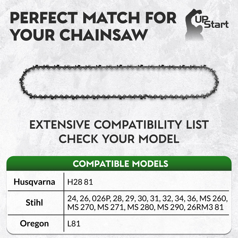Load image into Gallery viewer, 20-Inch Chainsaw Chain Replacement - 0.325" Pitch, .063" Gauge, 81 Drive Links
