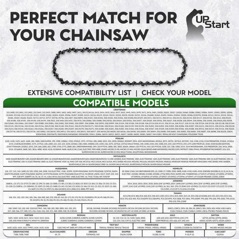 Load image into Gallery viewer, 12-Inch Chainsaw Chain Replacement - 3/8" Pitch, .050" Gauge, 45 Drive Links
