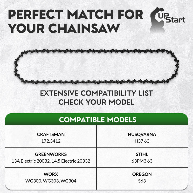 Load image into Gallery viewer, 18-Inch Chainsaw Chain Replacement - 3/8" Pitch, .050" Gauge, 63 Drive Links