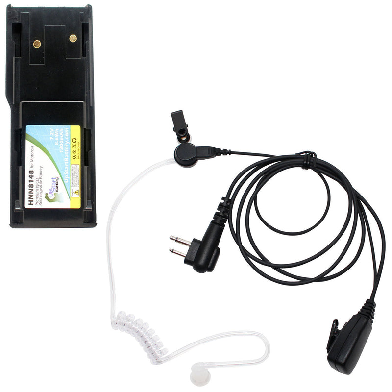 Load image into Gallery viewer, Motorola P110 Battery & FBI Earpiece with Push to Talk (PTT) Microphone Replacement