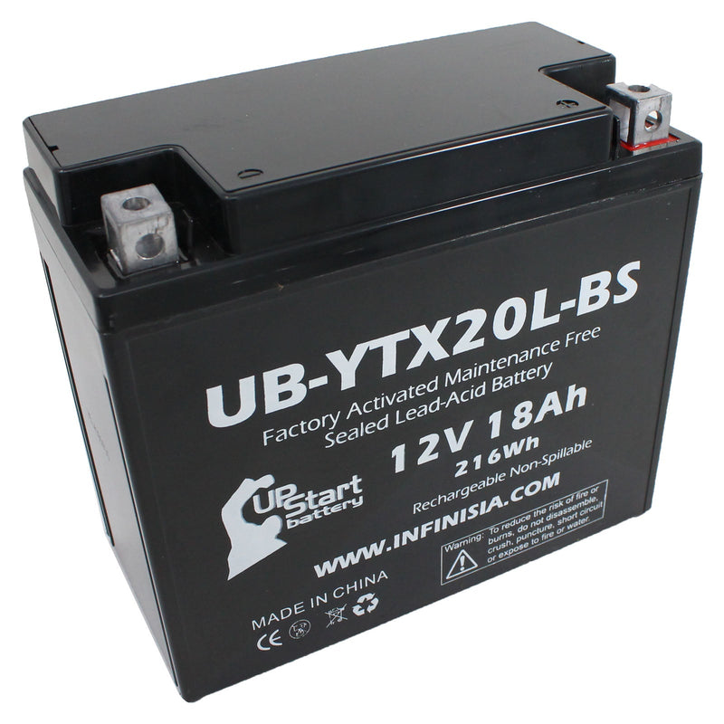 Load image into Gallery viewer, Replacement for YTX20L-BS Battery 12V 18AH SLA - Compatible with 2010 Triumph Thunderbird 1600 CC Motorcycle, 2014 Polaris RZR 800 CC UTV, 2006 Yamaha Nytro 973 CC Snowmobile, 2008 Polaris RZR 800 CC