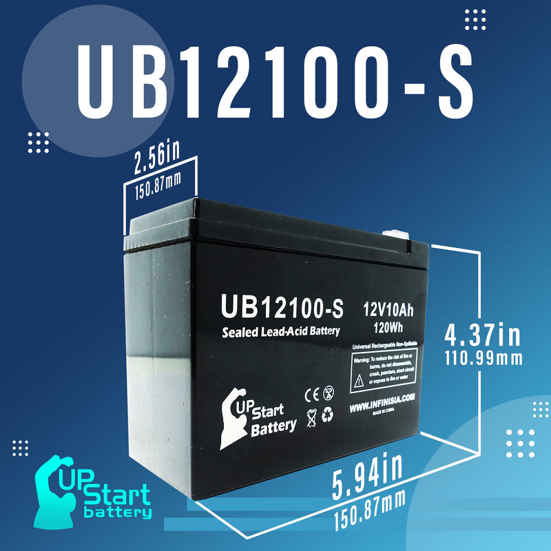 Load image into Gallery viewer, UB12100-S Sealed Lead Acid Battery Replacement (12V, 10Ah, F2 Terminal, AGM, SLA)