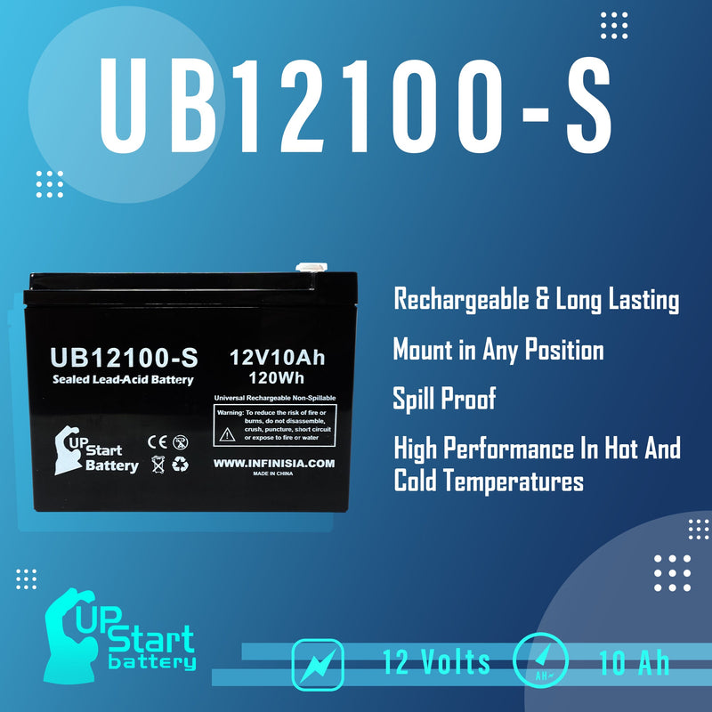 Load image into Gallery viewer, UB12100-S Sealed Lead Acid Battery Replacement (12V, 10Ah, F2 Terminal, AGM, SLA)