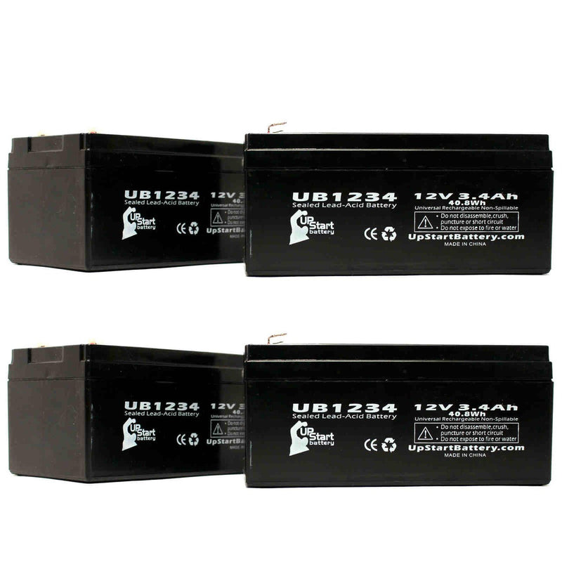 Load image into Gallery viewer, UB1234 Sealed Lead Acid Battery Replacement (12V, 3.4Ah, F1 Terminal, AGM, SLA)