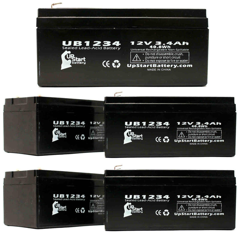 Load image into Gallery viewer, UB1234 Sealed Lead Acid Battery Replacement (12V, 3.4Ah, F1 Terminal, AGM, SLA)