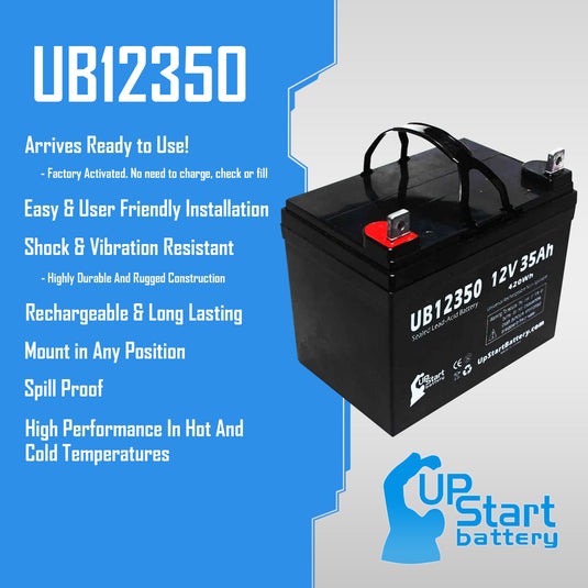 UB12350 Sealed Lead Acid Battery Replacement (12V, 35Ah, Internal Thread Terminal, Group U1, AGM, SLA)