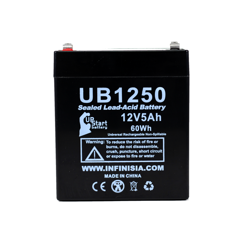 Load image into Gallery viewer, UB1250 Sealed Lead Acid Battery Replacement (12V, 5Ah, 5000mAh, F1 Terminal, AGM, SLA)