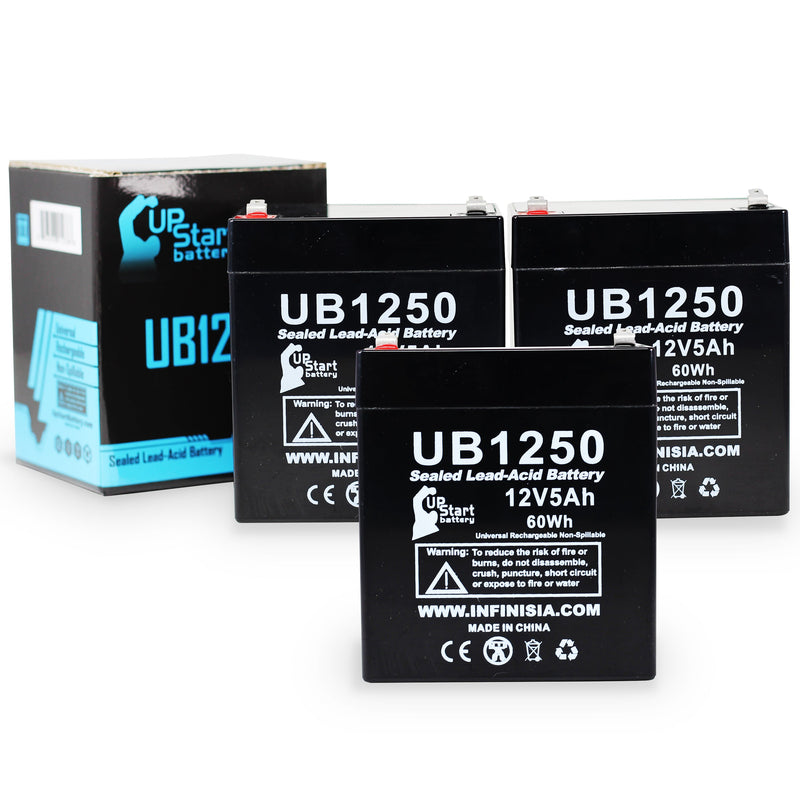 Load image into Gallery viewer, UB1250 Sealed Lead Acid Battery Replacement (12V, 5Ah, 5000mAh, F1 Terminal, AGM, SLA)