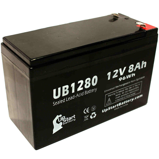 UB1280 Sealed Lead Acid Battery Replacement (12V, 8Ah, F1 Terminal, AGM, SLA)