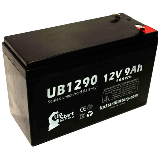UB1290 Sealed Lead Acid Battery Replacement (12V, 9Ah, F1 Terminal, AGM, SLA)