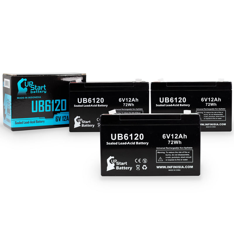 Load image into Gallery viewer, UB6120 Sealed Lead Acid Battery Replacement (6V, 12Ah, F1 Terminal, AGM, SLA)