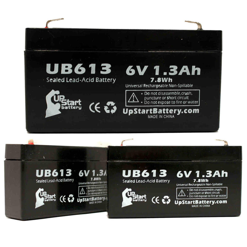 Load image into Gallery viewer, UB613 Sealed Lead Acid Battery Replacement (6V, 1.3Ah, F1 Terminal, AGM, SLA)
