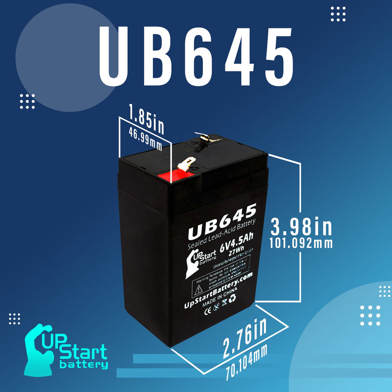 Load image into Gallery viewer, UB645 Sealed Lead Acid Battery Replacement (6V, 4.5Ah, F1 Terminal, AGM, SLA)