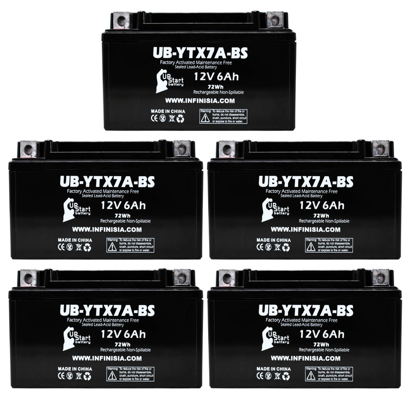 Load image into Gallery viewer, ytx7a-bs battery for tao tao 50cc scooter battery 12v 6ah compatible with kymco people 150 150cc scooter battery gas gy6 125cc 12v motorcycle moped generator batteries atv agm sla