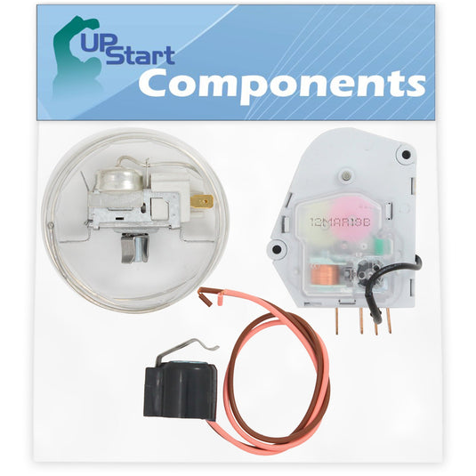 2198202 Cold Control Thermostat, W10225581 Defrost Thermostat & W10822278 Defrost Timer Replacement for Whirlpool Refrigerators