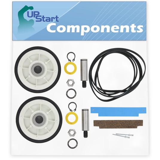 12001541 Drum Support Roller Kit (Qty 2) & 306508 Bearing Kit (Qty 2) & 312959 Belt (Qty 1) Replacement for Maytag Dryers