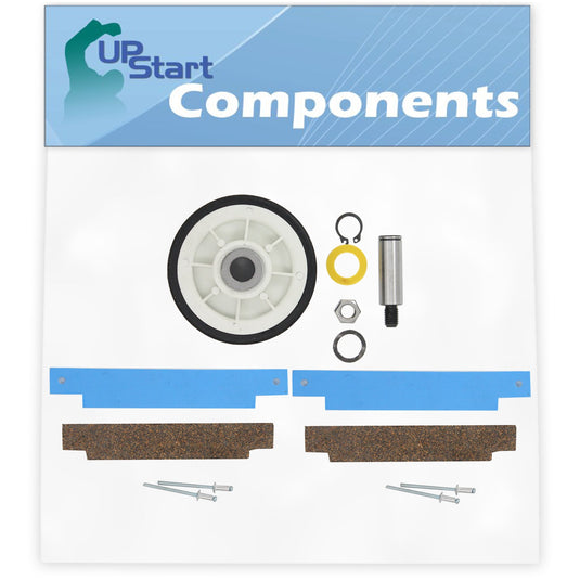 2-Pack 12001541 Drum Support Roller Kit & 306508 Bearing Kit Replacement for Maytag MDE5500AYW Dryer