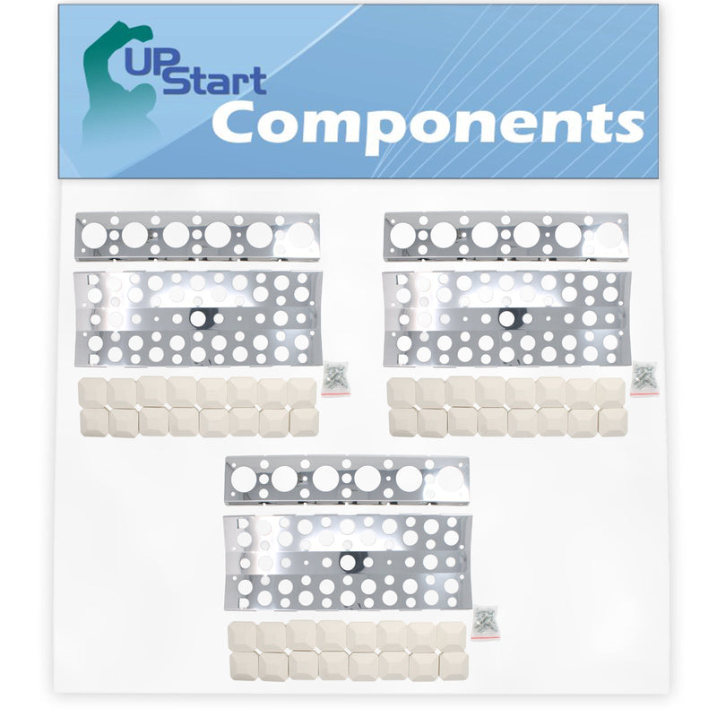 Load image into Gallery viewer, BBQ Grill Heat Shield Plate Tent Replacement for Turbo Cg4tdbrn, 720 0057 3b, 720 0057 4b, 750 0058 4brb, Cg3ckw, Cg3ckwn, Cg3tcbn, Cg3tcbrn - Stainless Steel Flame Tamer, Burner Cover 16 1/2"
