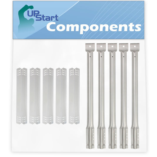 4-Pack BBQ Grill Heat Shield Plate Tent & Tube Burner Replacement for Jenn Air 720 0727, Kitchenaid 720 0826, Kitchenaid 720 0745b, 860 0003 - Stainless Steel Flame Tamer 16 1/8" & Pipe Burners