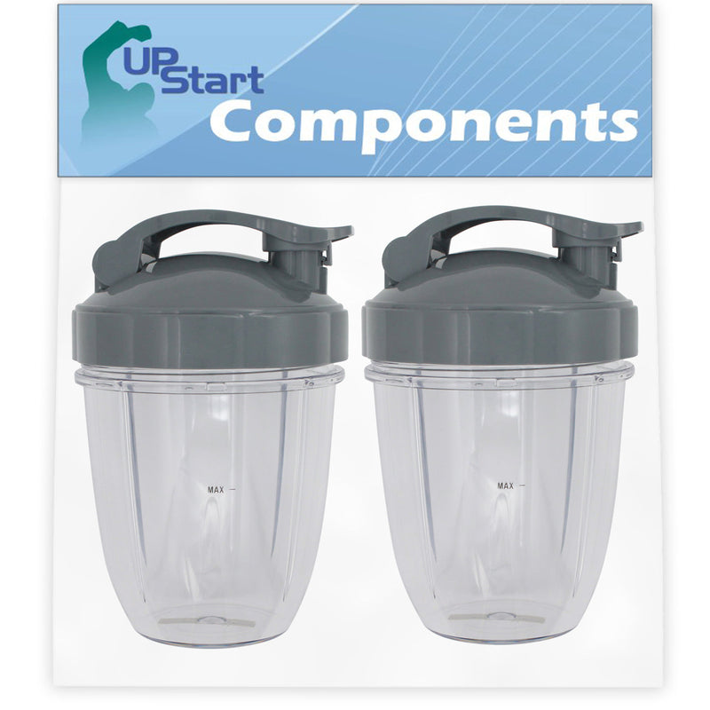 Load image into Gallery viewer, 2 Pack UpStart Components Replacement NutriBullet 18 oz Cup with Flip Top To-go Lid
