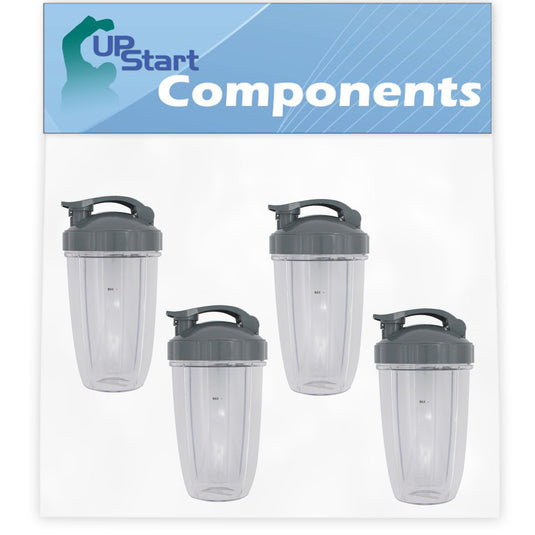 2 Pack UpStart Components Replacement NutriBullet 24 oz Cup with Flip Top To-go Lid