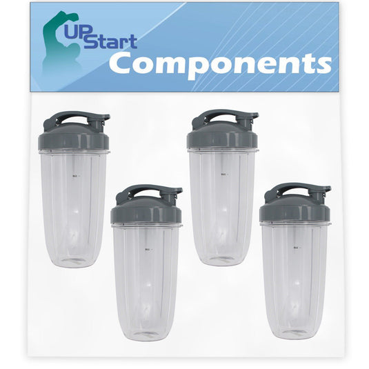 2 Pack UpStart Components Replacement NutriBullet 32 oz Cup with Flip Top To-go Lid