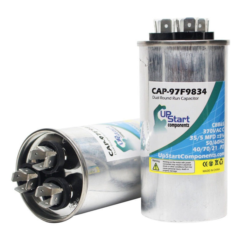 Load image into Gallery viewer, 35/5 MFD 370 Volt Dual Round Run Capacitor Replacement for Amana / Goodman / Janitrol CK30-1B
