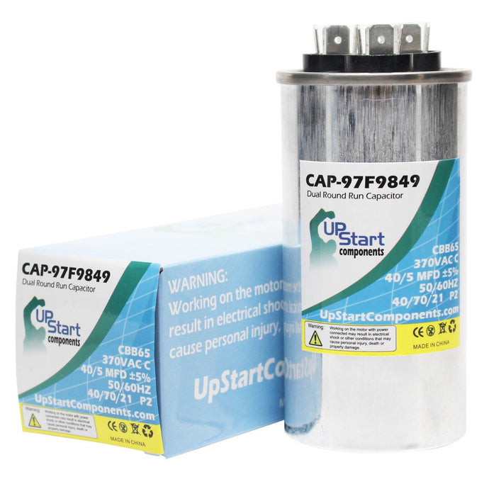 40/5 MFD 370 Volt Dual Round Run Capacitor Replacement for Carrier 38BRB024310