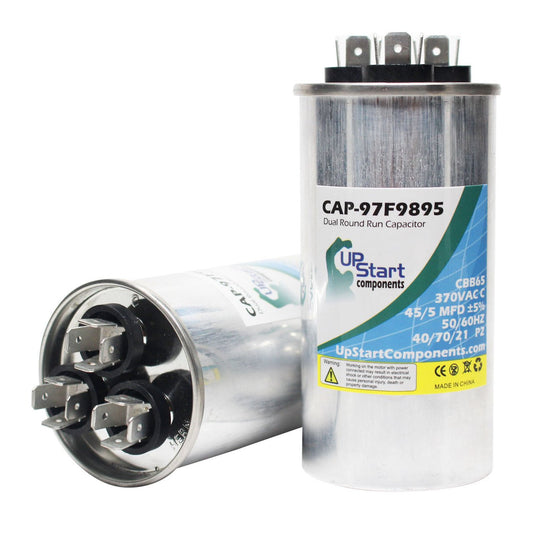 45/5 MFD 370 Volt Dual Round Run Capacitor Replacement for Armstrong PCE10A36DA-2A