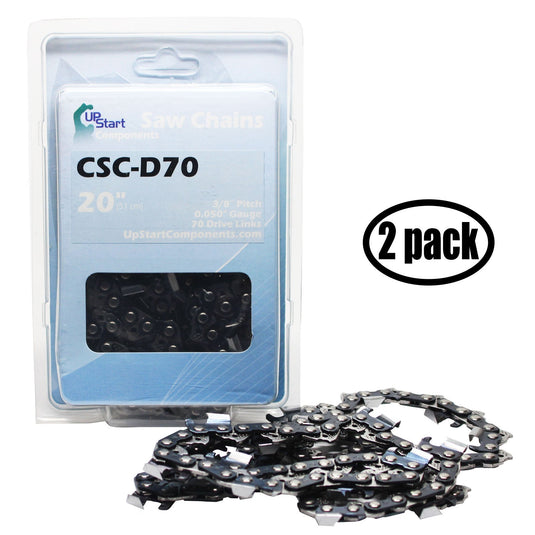20-Inch Chainsaw Chain Replacement - 3/8" Pitch, .050" Gauge, 70 Drive Links