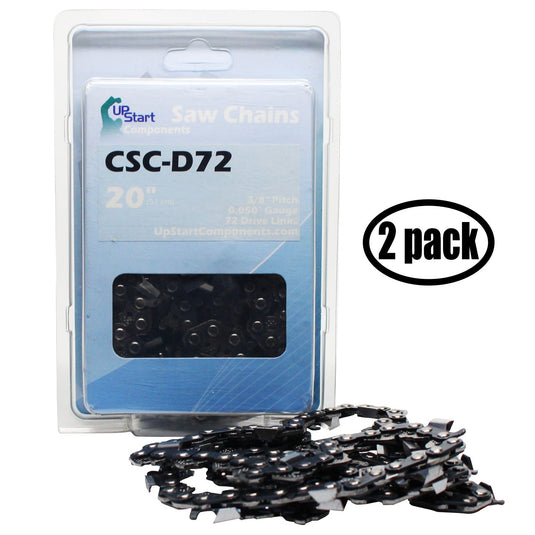20-Inch Chainsaw Chain Replacement - 3/8" Pitch, .050" Gauge, 72 Drive Links