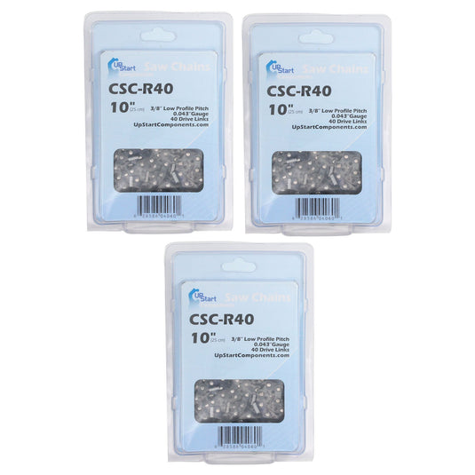 3-Pack 10-Inch Chainsaw Chain Replacement for Black & Decker LCS1020 20-Volt