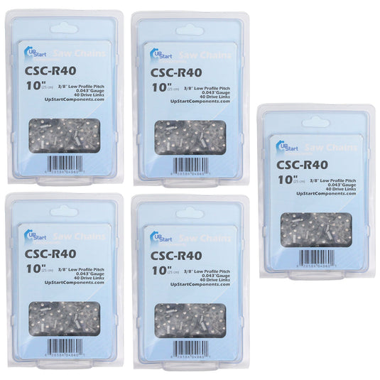 10-Inch Chainsaw Chain Replacement - 3/8" Pitch, .043" Gauge, 40 Drive Links