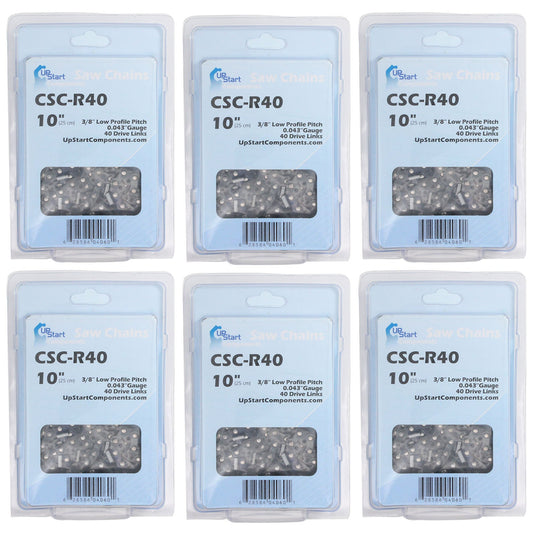 10-Inch Chainsaw Chain Replacement - 3/8" Pitch, .043" Gauge, 40 Drive Links