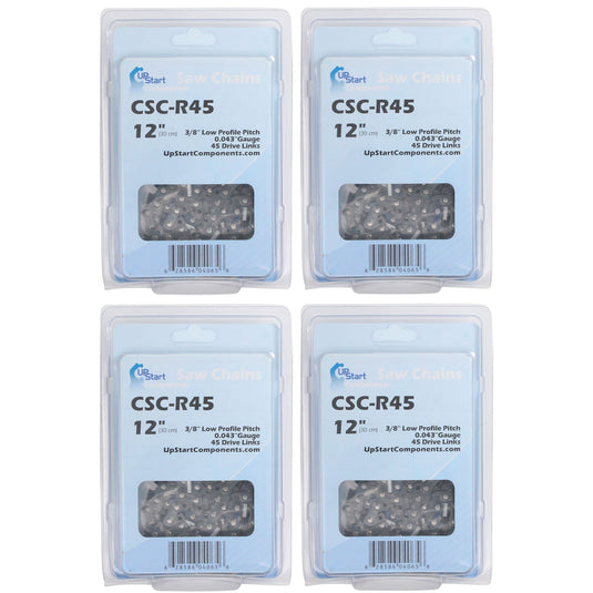 12-Inch Chainsaw Chain Replacement - 3/8" Pitch, .043" Gauge, 45 Drive Links