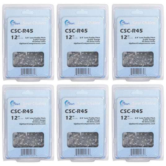 12-Inch Chainsaw Chain Replacement - 3/8" Pitch, .043" Gauge, 45 Drive Links