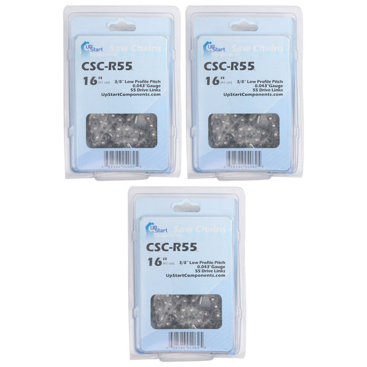 16-Inch Chainsaw Chain Replacement - 3/8" Pitch, .043" Gauge, 55 Drive Links