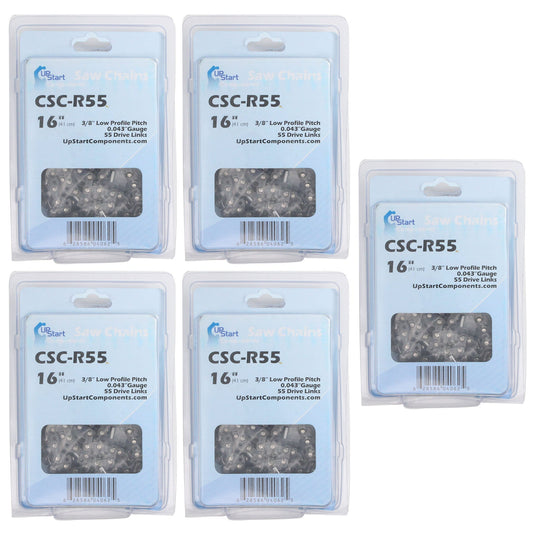 16-Inch Chainsaw Chain Replacement - 3/8" Pitch, .043" Gauge, 55 Drive Links