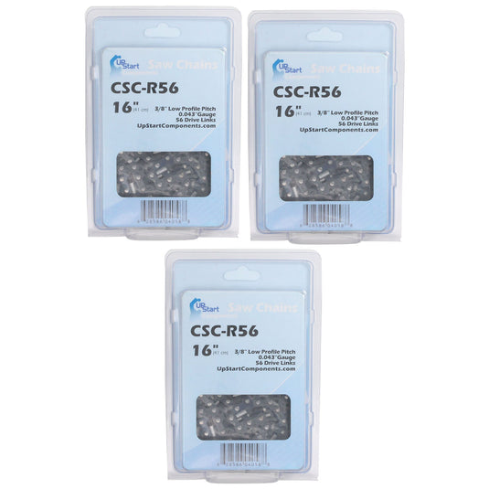 16-Inch Chainsaw Chain Replacement - 3/8" Pitch, .043" Gauge, 56 Drive Links