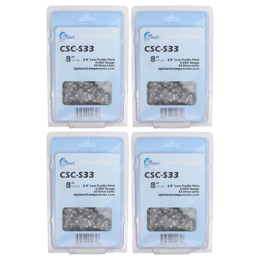 4-Pack 8-Inch Chainsaw Chain Replacement for Chicago 68862 Pole Saw