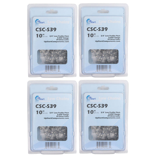 10-Inch Chainsaw Chain Replacement - 3/8" Pitch, .050" Gauge, 39 Drive Links